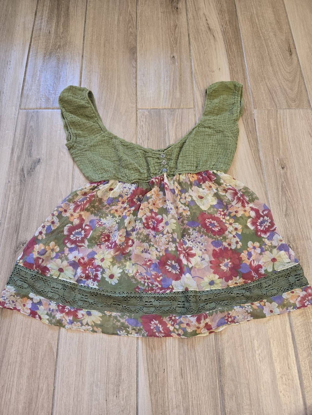 Free People Floral Babydoll Top, M